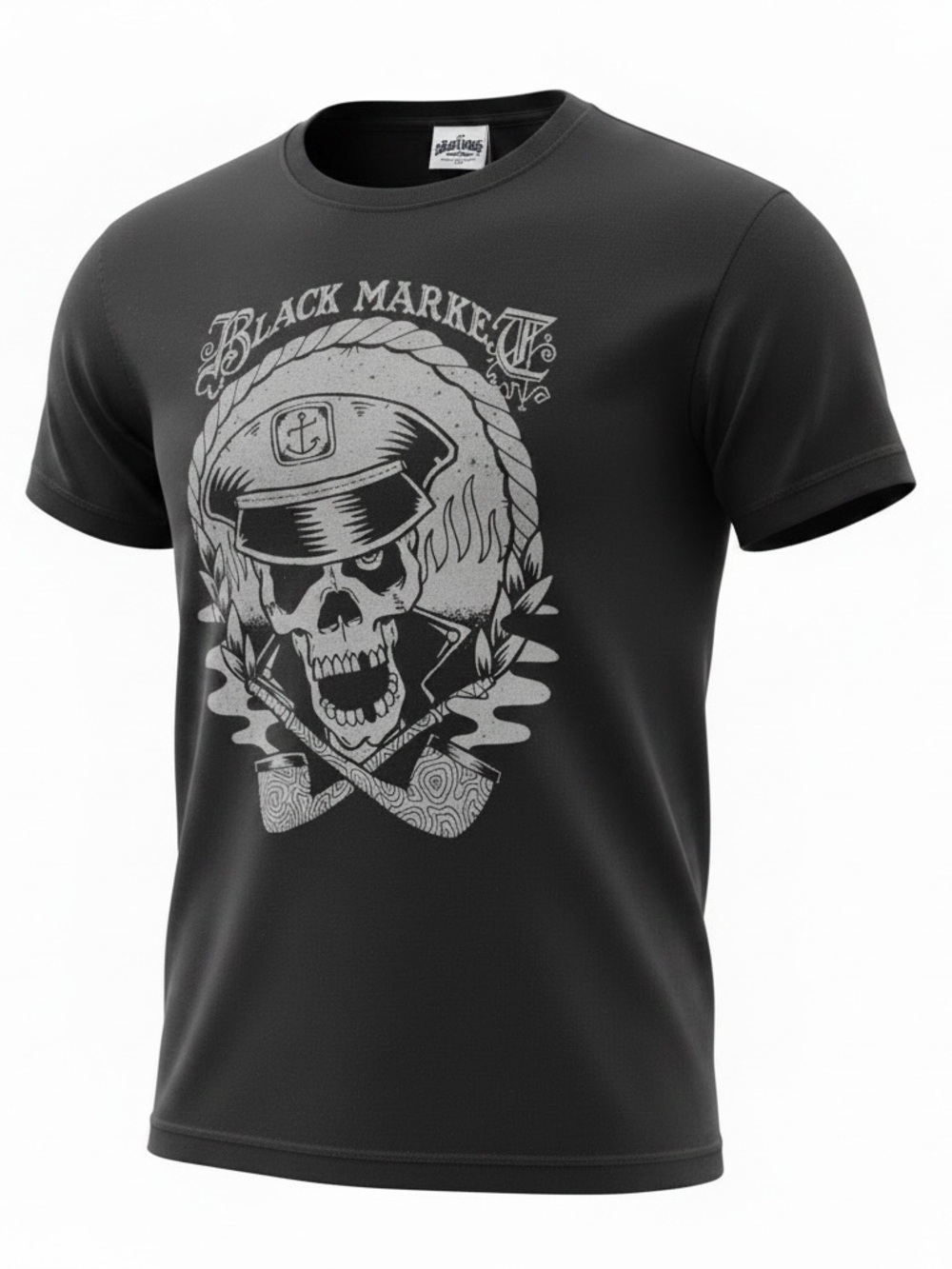 Super Cool 90s Y2K Style Black Art Market Skull Grunge‎ Shirt Men Size Large
